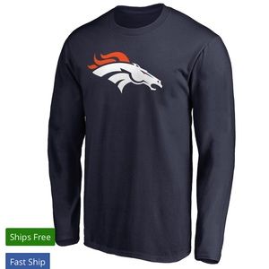Men's Denver Broncos Navy Long-Sleeve T-Shirt